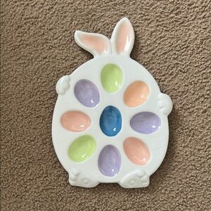 Ceramic Bunny Egg Holder - Multicolor